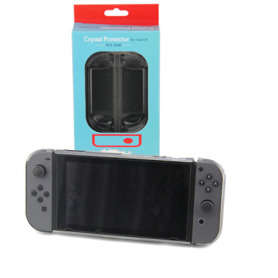 3in1 Transparent Crystal Protecting Cover Case for Nintendo Switch Gamepad - Clear Black