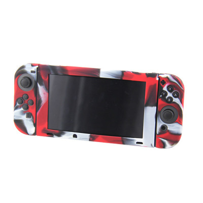 Nintendo Switch Console Camouflage Silicone Case  (Camouflage Red)