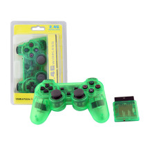 PS2 Wireless Controller Gamepad 2.4G Vibration Controle Joystick- Green