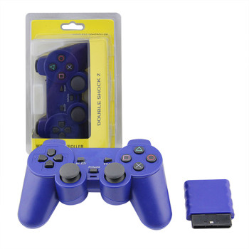 PS2 2.4G Wireless Game Gamepad Crystal Blue