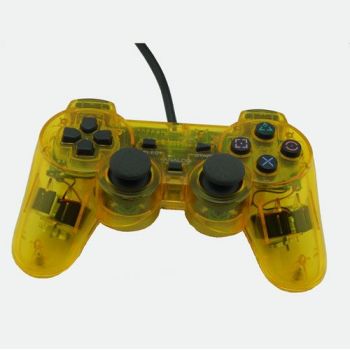 PS2 Dual Shock Controller(Transparent yellow)
