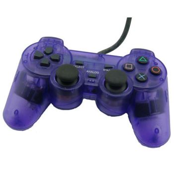 PS2 Dual Shock Controller(Transparent Purple)
