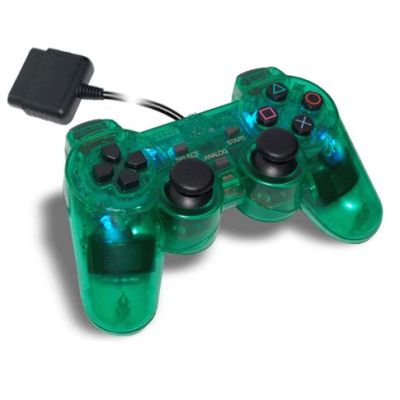 PS2 Dual Shock Joypad  Green With Light
