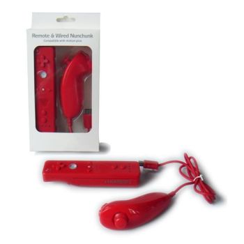 Wii Remote With Wired Nunchuk Controller (Red)