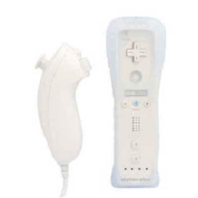 Wii 2 in1 Built in Motion Plus Remote and Nunchuck Controller (White)