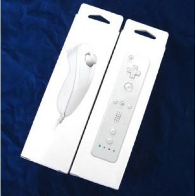 Wii Remote and Nunchuck Controller With Neutral Packaging (White )