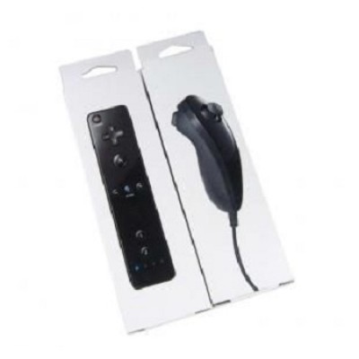 Wii Remote and Nunchuck Controller With Neutral Packaging (Black)