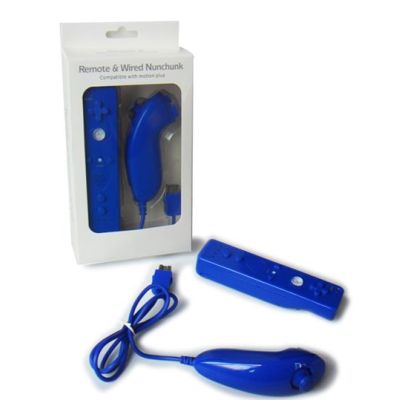 Wii Remote With Wired Nunchuk Controller (Blue)