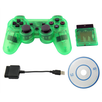 PS2/PS3/PC 3 in 1 Wireless Controller-Crystal Green