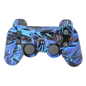 PS3 Bluetooth Controller (Blue Graffiti) Without Packing