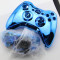 Xbox 360 Fat Wireless Controller Protective Shell Case with Full Buttons (Chrome Blue)