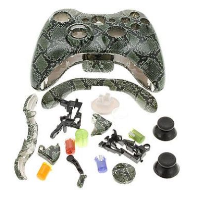 Xbox 360 Fat Wireless Controller Full Shell Cover Case (Serpentine Pattern)