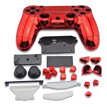 PS4 Controller Electroplate Housing Full Shell Case (Red)