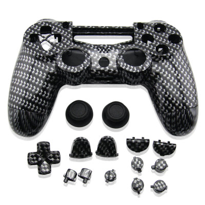 PS4 Wireless Controller Hydro Dipped Shell Mod Kit (Black Carbon)
