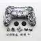 PS4 Wireless Controller Skull Design Shell Mod Kit (Black and White Ghost)