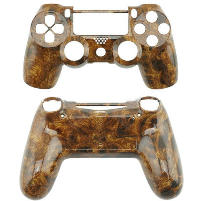 PS4 Controller Hydro Dipped Wood Grain Full Shell  (Dark Color)