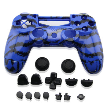 PS4 Wireless Controller Hydro Dipped Housing Shell Case (Blue Tiger Stripes)