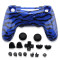 PS4 Wireless Controller Hydro Dipped Housing Shell Case (Blue Tiger Stripes)