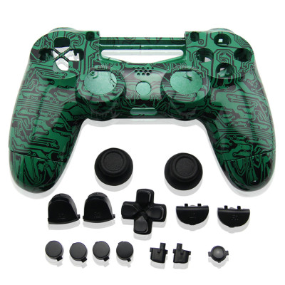 PS4 Wireless Controller Hydro Dipped Housing Shell Case (Green Circuit)