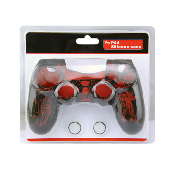 PS4 Controller Silicone Skin Case With Packaging Red+Black