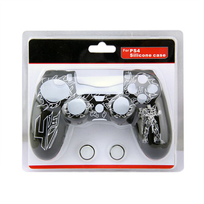 PS4 Controller Silicone Skin Case With Packaging White+Black