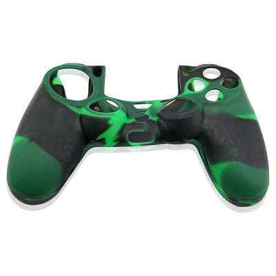 PS4 Controller Silicone Skin Case Green+Black