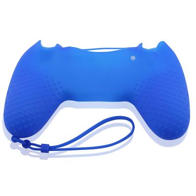 PS4 Controller Silicone Skin Case With Hand Rope Blue