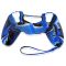 PS4 Colorful Controller Silicone Skin Case With Hand Rope Blue