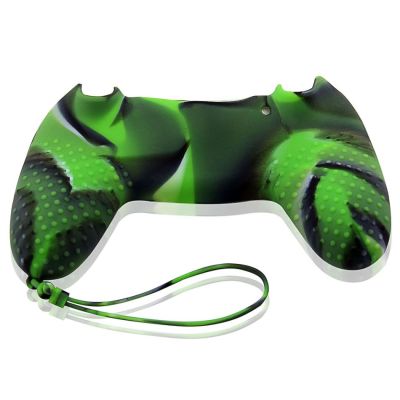 PS4 Colorful Controller Silicone Skin Case With Hand Rope Green