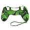 PS4 Colorful Controller Silicone Skin Case With Hand Rope Green