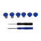6Pcs Swap Thumbsticks Grips Metal Magnetic Stick Set for PS4 Controller - blue pp bag