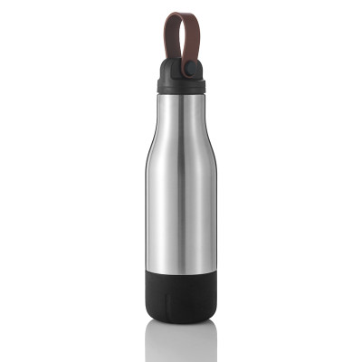 Everich 01581 Double Wall Stainless Steel Vacuum Insulated Bottle with Leather Loop 18oz