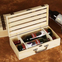 wholesale customized logo and design 2 bottle wooden wine box