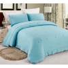 Kosmos water blue duvet cover pillow case with lace hem
