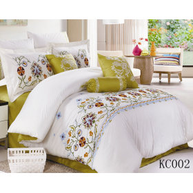 6pcs,9pcs,12pcs poly/cotton T/C embroidery lace comforter sets quilt sets duvet cushion