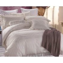 KOSMOS hot sale white 100% cotton embroidery comforter bedding set