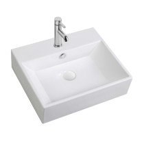 CS-6027 White Ceramic Bathroom Vessel Rectangle Sink