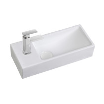CS-5036L Bathroom Slender Vessel Rectangle Sink in White