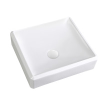 CS-5035 Bathroom Slender Diamond Shape Vessel Rectangle Sink in White