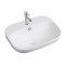 CS-5033 Bathroom Slender Vessel Rectangle Sink in White