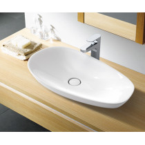 CS-5032 Bathroom Slender Water Drop Shape Vessel Rectangle Sink in White