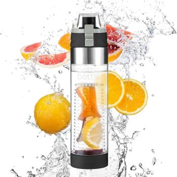 Bottlebottle 700ml Fruit Infuser Water Bottle with Flip Lid Lemon Juice Make Bottle BPA Free