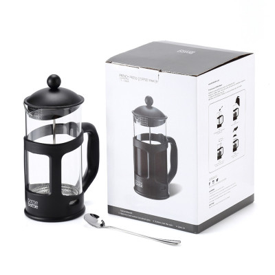 Bottlebottle 8 cup Borosilicate Glass French Press Coffee Maker with Spoon,1 L/ 34OZ - Black