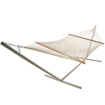 Deluxe Taupe Polyester Rope Hammock