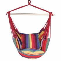 Outdoor Hanging Rope Chair Portable Porch Seat Hammock Swing Chair With Two Cushions