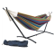 Outdoor Camping Double Hammock with Space Saving Steel Stand Includes Portable Carrying Bag