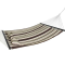 Heavy Duty Outdoor 2 Person Quilted Cotton Fabric Hammock with Spreader Bars and Pillow