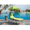 Arc Curved Hammock Dream Chaise Lounge Chair Outdoor Patio Pool Furniture with Sun Shade - Green Apple