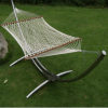 Outdoor Folding Beach Metal Hammock Stand with Cotton Rope Hammock