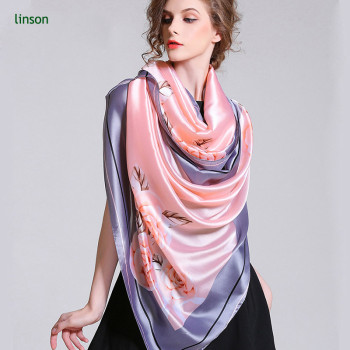New Style Fashion Silk Square Scarf/100% Silk Satin Colorful Printed Scarves